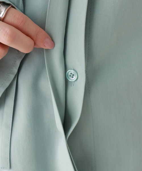 RAGEBLUE（レイジブルー）の「フリルカラーチュニックブラウス（シャツ/ブラウス・レディース・ホワイト/グリーン・FREE）」の7枚目の写真