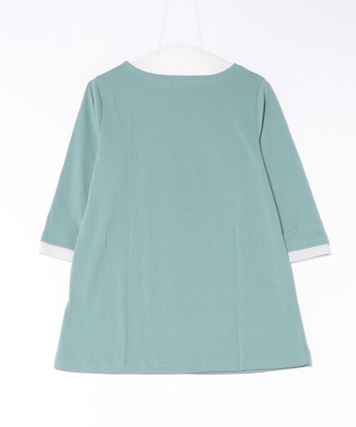 Honeys(ハニーズ)の「【UVカット】7分袖Aラインチュニック(Tシャツ/カットソー・レディース・ネイビー/ブラック×ホワイト/ブラック×ベージュ/スモーキーグリーン系・L/LL/M)」の8枚目の写真