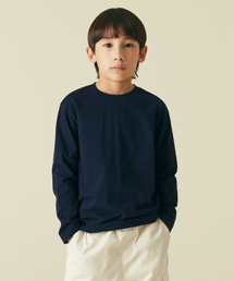 リラックスドクルーネック長袖Tシャツ[ネイビー]