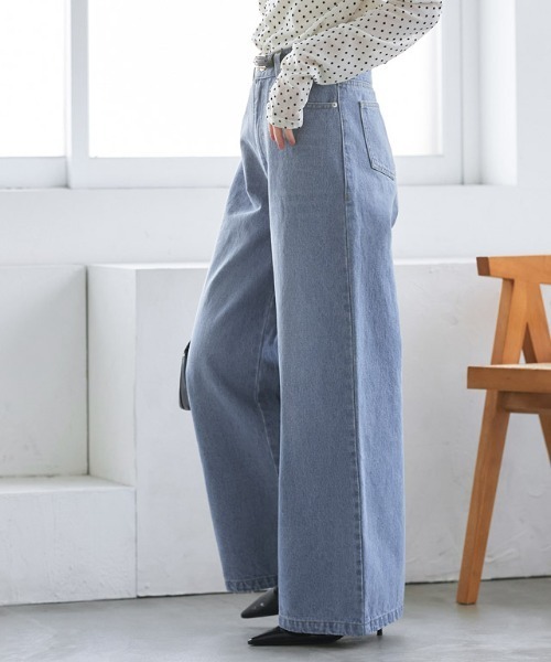 Pierrot（ピエロ）の「バギーワイドデニム（デニムパンツ・レディース・ブルー/サックスブルー・PL/M/L/PM）」の20枚目の写真
