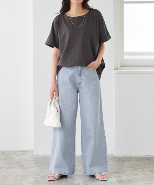 Pierrot（ピエロ）の「バギーワイドデニム（デニムパンツ・レディース・ブルー/サックスブルー・PL/M/L/PM）」の9枚目の写真