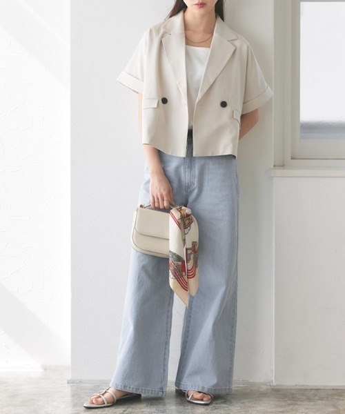 Pierrot（ピエロ）の「バギーワイドデニム（デニムパンツ・レディース・ブルー/サックスブルー・PL/M/L/PM）」の10枚目の写真