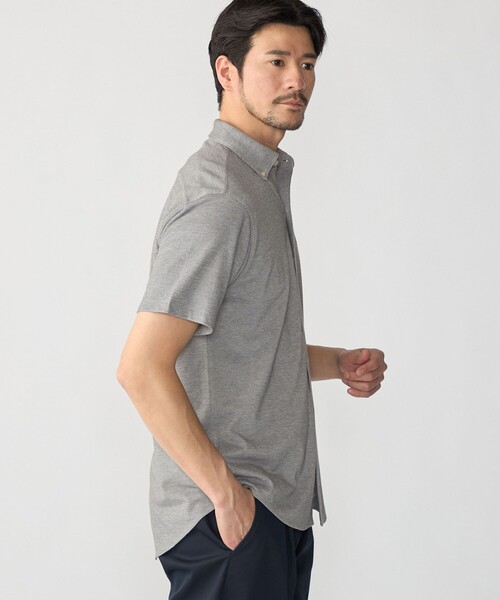 SHIPS（シップス）の「【WEB限定】SHIPS: 〈吸水速乾〉ドライピケ ワンポイント ロゴ ボダンダウン シャツ（ビジネスシャツ・メンズ・グレー/ブラウン/ネイビー/ロイヤルブルー・SMALL/X-LARGE/LARGE/MEDIUM）」の7枚目の写真