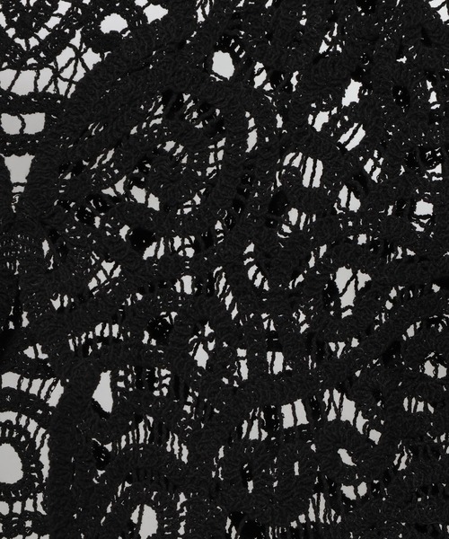 mysty woman（ミスティウーマン）の「スカラクロシェ風カーディガンLS 666021（シャツ/ブラウス・レディース・アイボリー/ブラック・FREE）」の7枚目の写真