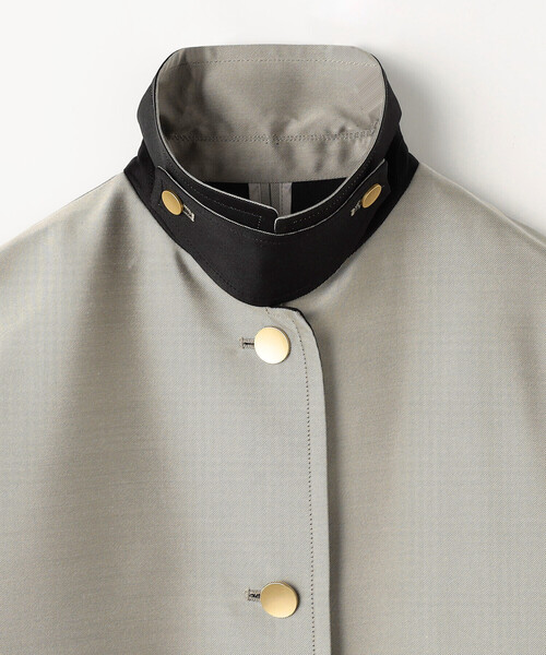 K.T KIYOKO TAKASE(キヨコタカセ)の「シルクチェック コンバーチブルステンカラーコート(ステンカラーコート・レディース・グレイッシュベージュ/ネイビー・9号)」の14枚目の写真