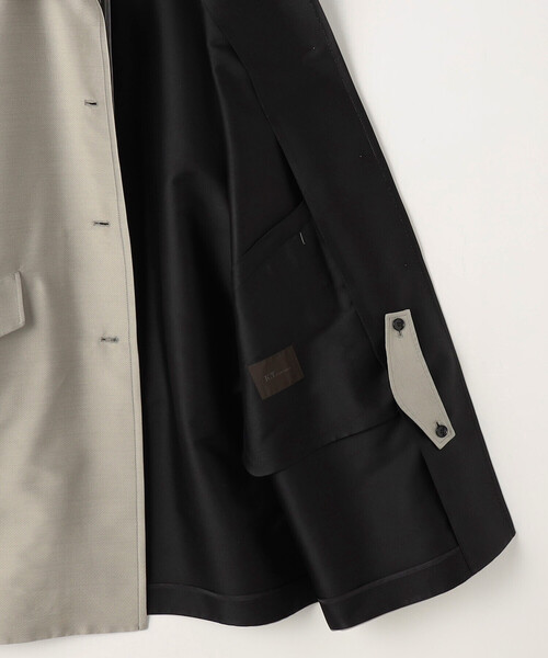 K.T KIYOKO TAKASE(キヨコタカセ)の「シルクチェック コンバーチブルステンカラーコート(ステンカラーコート・レディース・グレイッシュベージュ/ネイビー・9号)」の8枚目の写真