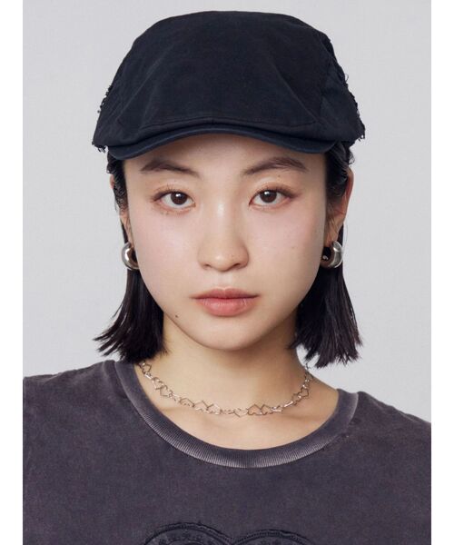 EMODA(エモダ)の「プレートツイルハンチングキャップ(ハンチング/ベレー帽・レディース・ブラック/ブラウン・FREE)」の9枚目の写真