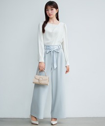 SAISON DE PAPILLON（セゾンドパピヨン）の「【新作登場】レーディス ワイドパンツ ハイウエスト バックゴム 上品 高見え リボン付き 2way（その他パンツ）」