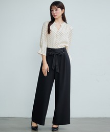 SAISON DE PAPILLON（セゾンドパピヨン）の「【新作登場】レーディス ワイドパンツ ハイウエスト バックゴム 上品 高見え リボン付き 2way（その他パンツ）」