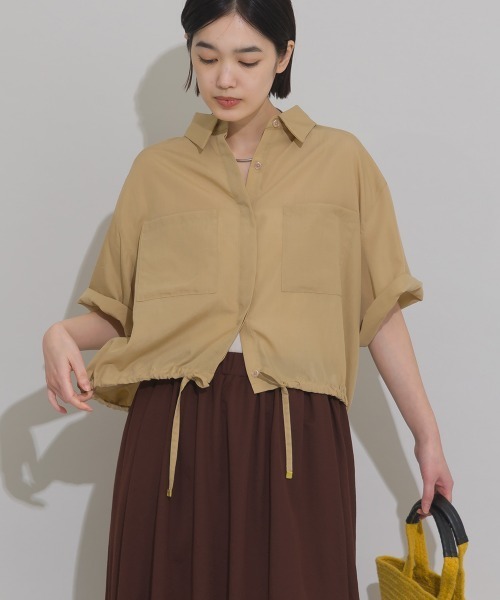 OMNES(オムネス)の「シアーテックコットン 胸ポケットレギュラーカラー半袖シャツ 花粉リリース付(シャツ/ブラウス・レディース・ネイビー/ベージュ/オリーブ/アイボリー・FREE)」の17枚目の写真