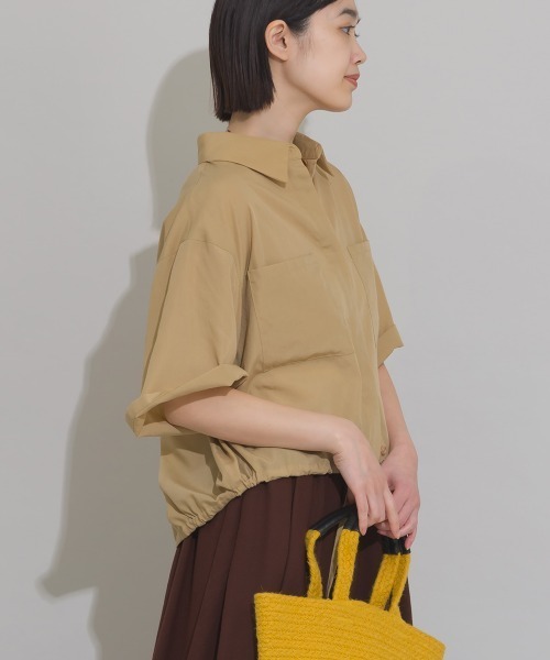 OMNES(オムネス)の「シアーテックコットン 胸ポケットレギュラーカラー半袖シャツ 花粉リリース付(シャツ/ブラウス・レディース・ネイビー/ベージュ/オリーブ/アイボリー・FREE)」の20枚目の写真