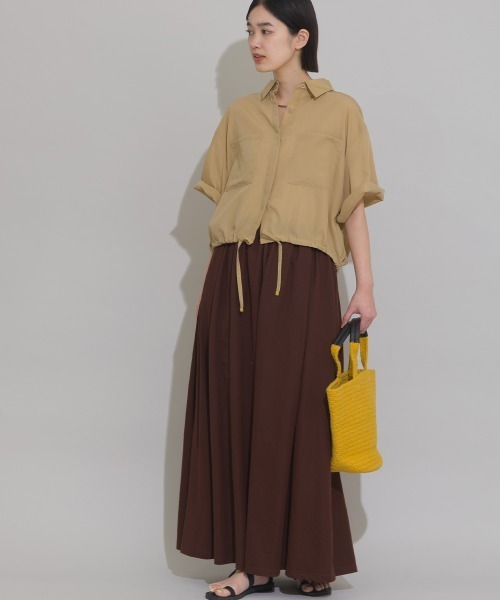 OMNES(オムネス)の「シアーテックコットン 胸ポケットレギュラーカラー半袖シャツ 花粉リリース付(シャツ/ブラウス・レディース・ネイビー/ベージュ/オリーブ/アイボリー・FREE)」の21枚目の写真