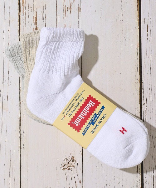 ADPOSION(アドポーション)の「【Healthknit / ヘルスニット】3足セット ヘビーウェイトクウォーターソックス / 3PACK SET SOCKS(ソックス/靴下・メンズ・ホワイト系3/その他4/その他7/ホワイト/ホワイト系4/グレー系1/その他1/その他2/その他3/その他5/ホワイト系1/ホワイト系2/ホワイト系5/その他6・FREE)」の2枚目の写真