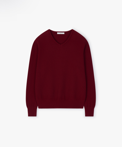FLAWSROOM(フローズルーム)の「Waffle Cotton V Neck BURGUNDY(ニット/セーター・メンズ・その他・MEDIUM/LARGE)」の5枚目の写真