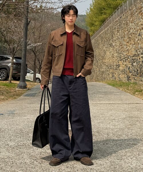 FLAWSROOM(フローズルーム)の「Waffle Cotton V Neck BURGUNDY(ニット/セーター・メンズ・その他・MEDIUM/LARGE)」の7枚目の写真