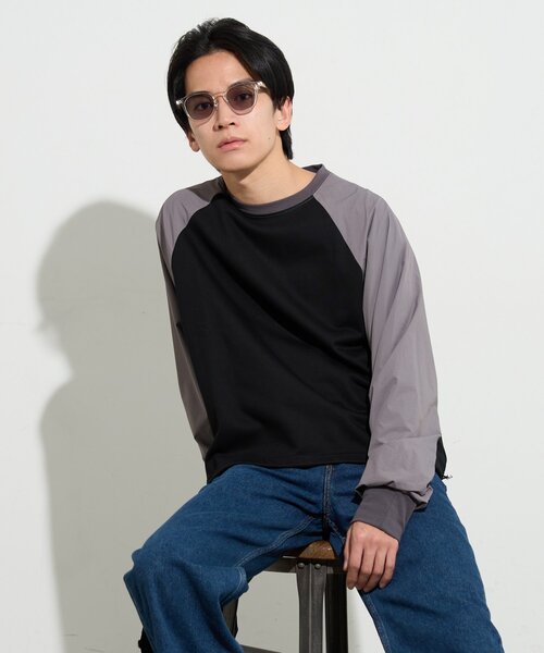 B-DAY STORE（ビーデイストア）の「【B-DAY STORE】ラグラン切替えカットソー　ユニセックス（Tシャツ/カットソー・メンズ・レッド/ホワイト/グレー・0）」の21枚目の写真
