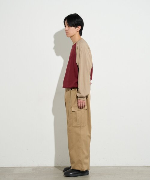 B-DAY STORE（ビーデイストア）の「【B-DAY STORE】ラグラン切替えカットソー　ユニセックス（Tシャツ/カットソー・メンズ・レッド/ホワイト/グレー・0）」の5枚目の写真
