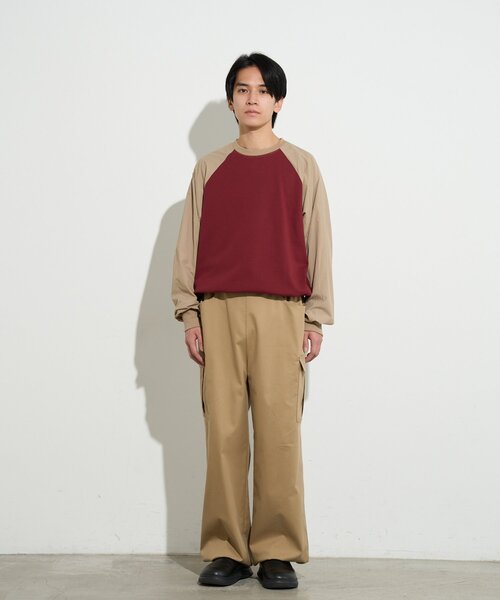 B-DAY STORE（ビーデイストア）の「【B-DAY STORE】ラグラン切替えカットソー　ユニセックス（Tシャツ/カットソー・メンズ・レッド/ホワイト/グレー・0）」の6枚目の写真