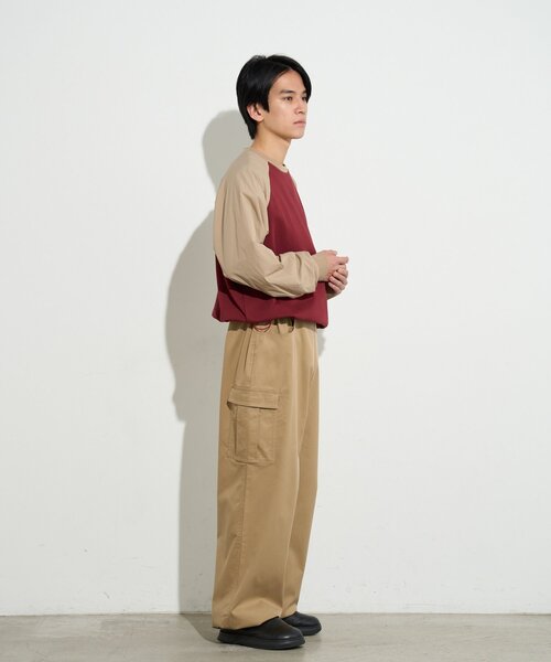 B-DAY STORE（ビーデイストア）の「【B-DAY STORE】ラグラン切替えカットソー　ユニセックス（Tシャツ/カットソー・メンズ・レッド/ホワイト/グレー・0）」の7枚目の写真