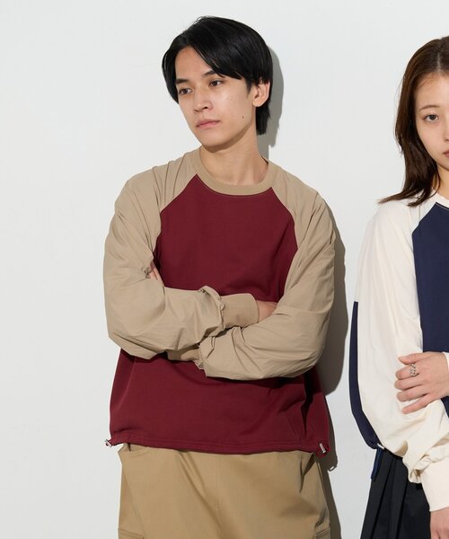 B-DAY STORE（ビーデイストア）の「【B-DAY STORE】ラグラン切替えカットソー　ユニセックス（Tシャツ/カットソー・メンズ・レッド/ホワイト/グレー・0）」の17枚目の写真