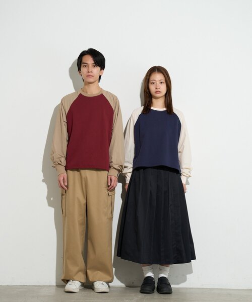 B-DAY STORE（ビーデイストア）の「【B-DAY STORE】ラグラン切替えカットソー　ユニセックス（Tシャツ/カットソー・メンズ・レッド/ホワイト/グレー・0）」の18枚目の写真