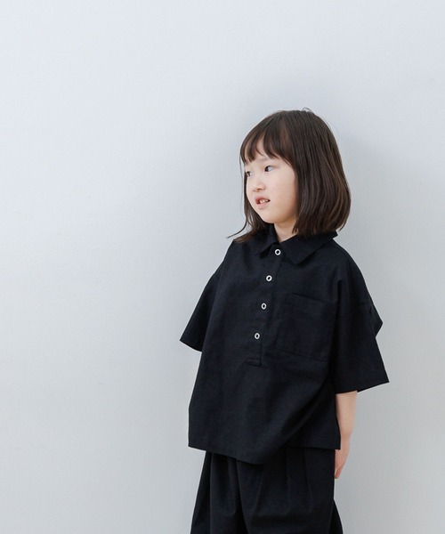 LOWRYS FARM（ローリーズファーム）の「リネンシャツＳＳ　622578（シャツ/ブラウス・キッズ・ブラウン/ベージュ/ブラック・110cm/120cm/130cm/140cm/150cm）」の2枚目の写真