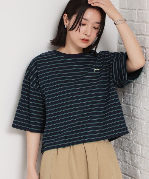 THE SHOP TK (ザ ショップ ティーケー )の「ワンポイント刺繍マルチボーダーTee(Tシャツ/カットソー・レディース・ネイビー系2/ブルー系7/アイボリー系2・13/12)」の2枚目の写真