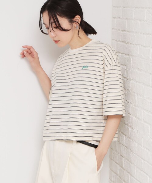 THE SHOP TK (ザ ショップ ティーケー )の「ワンポイント刺繍マルチボーダーTee(Tシャツ/カットソー・レディース・ネイビー系2/ブルー系7/アイボリー系2・13/12)」の14枚目の写真