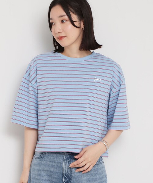 THE SHOP TK (ザ ショップ ティーケー )の「ワンポイント刺繍マルチボーダーTee(Tシャツ/カットソー・レディース・ネイビー系2/ブルー系7/アイボリー系2・13/12)」の17枚目の写真