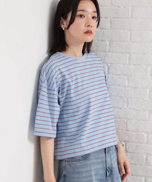 THE SHOP TK (ザ ショップ ティーケー )の「ワンポイント刺繍マルチボーダーTee(Tシャツ/カットソー・レディース・ネイビー系2/ブルー系7/アイボリー系2・13/12)」の18枚目の写真