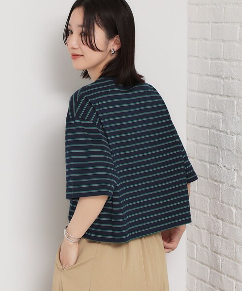 THE SHOP TK (ザ ショップ ティーケー )の「ワンポイント刺繍マルチボーダーTee(Tシャツ/カットソー・レディース・ネイビー系2/ブルー系7/アイボリー系2・13/12)」の4枚目の写真