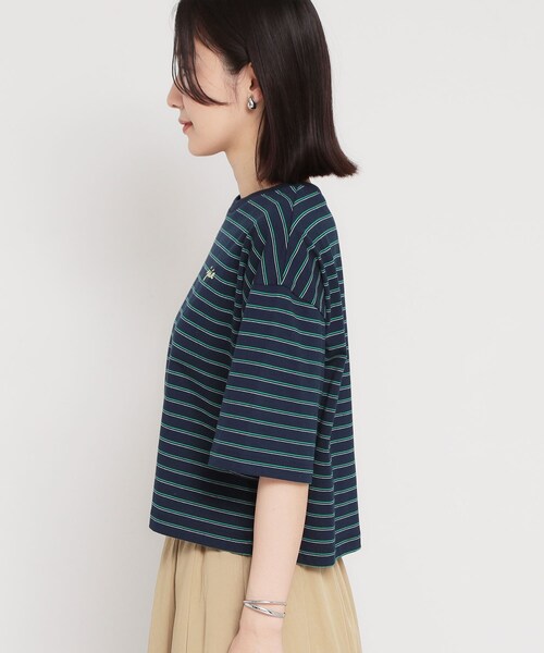 THE SHOP TK (ザ ショップ ティーケー )の「ワンポイント刺繍マルチボーダーTee(Tシャツ/カットソー・レディース・ネイビー系2/ブルー系7/アイボリー系2・13/12)」の8枚目の写真
