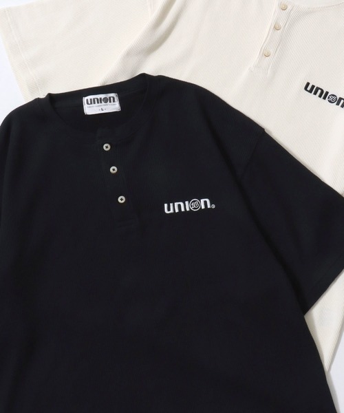 76(セブンティシックス)の「76Lubricants/ナナロクルブリカンツ ワンポイント刺繍 ワッフル ヘンリーネック 半袖Tシャツ レディース メンズ(Tシャツ/カットソー・メンズ・グレー/オフホワイト/ブラック・L/M)」の3枚目の写真