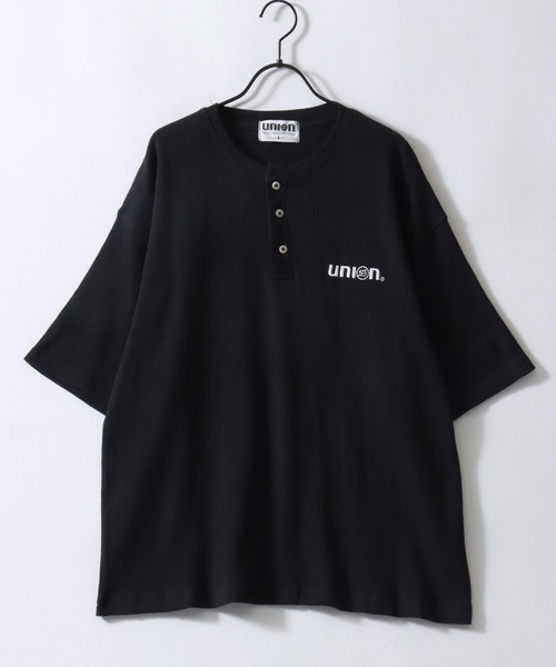 76(セブンティシックス)の「76Lubricants/ナナロクルブリカンツ ワンポイント刺繍 ワッフル ヘンリーネック 半袖Tシャツ レディース メンズ(Tシャツ/カットソー・メンズ・グレー/オフホワイト/ブラック・L/M)」の5枚目の写真