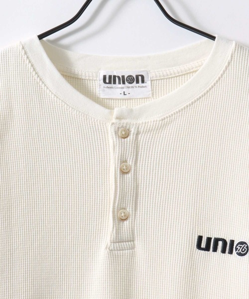 76(セブンティシックス)の「76Lubricants/ナナロクルブリカンツ ワンポイント刺繍 ワッフル ヘンリーネック 半袖Tシャツ レディース メンズ(Tシャツ/カットソー・メンズ・グレー/オフホワイト/ブラック・L/M)」の8枚目の写真