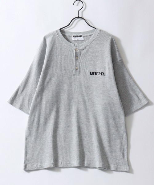 76(セブンティシックス)の「76Lubricants/ナナロクルブリカンツ ワンポイント刺繍 ワッフル ヘンリーネック 半袖Tシャツ レディース メンズ(Tシャツ/カットソー・メンズ・グレー/オフホワイト/ブラック・L/M)」の6枚目の写真