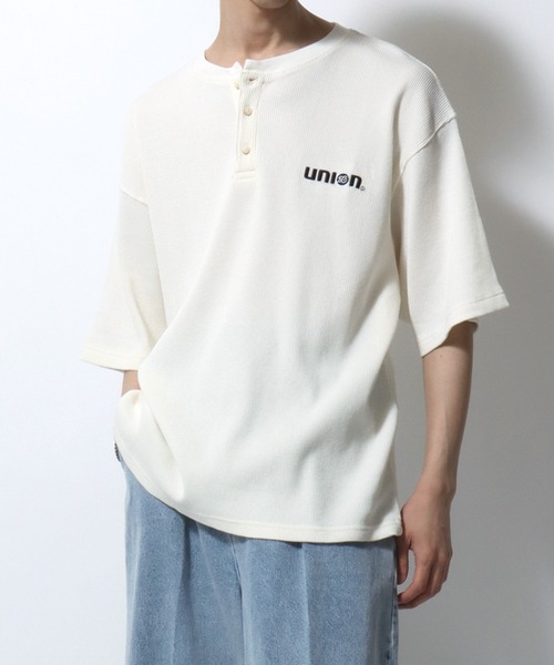 76(セブンティシックス)の「76Lubricants/ナナロクルブリカンツ ワンポイント刺繍 ワッフル ヘンリーネック 半袖Tシャツ レディース メンズ(Tシャツ/カットソー・メンズ・グレー/オフホワイト/ブラック・L/M)」の16枚目の写真