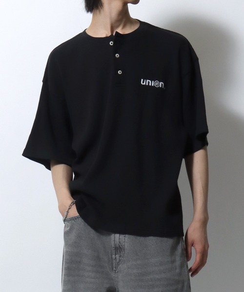 76(セブンティシックス)の「76Lubricants/ナナロクルブリカンツ ワンポイント刺繍 ワッフル ヘンリーネック 半袖Tシャツ レディース メンズ(Tシャツ/カットソー・メンズ・グレー/オフホワイト/ブラック・L/M)」の22枚目の写真
