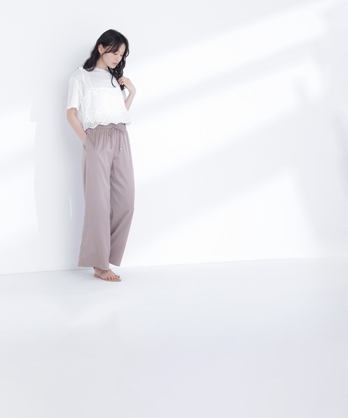 NATURAL BEAUTY BASIC（ナチュラルビューティーベーシック）の「クラフトレースビスチェ（キャミソール・レディース・ベージュ/オフホワイト・ﾌﾘ-）」の5枚目の写真