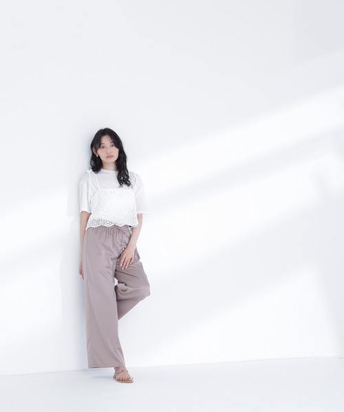 NATURAL BEAUTY BASIC（ナチュラルビューティーベーシック）の「クラフトレースビスチェ（キャミソール・レディース・ベージュ/オフホワイト・ﾌﾘ-）」の11枚目の写真