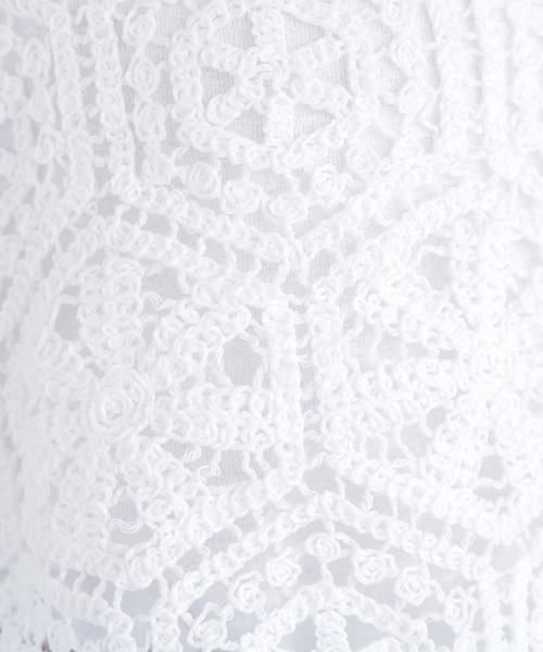 NATURAL BEAUTY BASIC（ナチュラルビューティーベーシック）の「クラフトレースビスチェ（キャミソール・レディース・ベージュ/オフホワイト・ﾌﾘ-）」の19枚目の写真