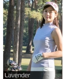 DOCUS（ドゥーカス）の「DOCUS（ドゥーカス） レディース ノースリーブ モックネック シャツ 筆記体ロゴ ストレッチ ゴルフウェア（ゴルフグッズ）」