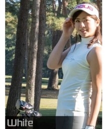 DOCUS（ドゥーカス）の「DOCUS（ドゥーカス） レディース ノースリーブ モックネック シャツ 筆記体ロゴ ストレッチ ゴルフウェア（ゴルフグッズ）」