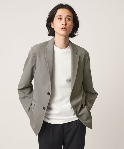 A DAY IN THE LIFE UNITED ARROWS(アデイインザライフユナイテッドアローズ)の「ワッシャー リネンライク リラックス 2ボタンジャケット<A DAY IN THE LIFE>(テーラードジャケット・メンズ・ベージュ/ブラック・L/M)」の3枚目の写真