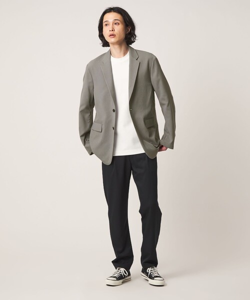 A DAY IN THE LIFE UNITED ARROWS(アデイインザライフユナイテッドアローズ)の「ワッシャー リネンライク リラックス 2ボタンジャケット<A DAY IN THE LIFE>(テーラードジャケット・メンズ・ベージュ/ブラック・L/M)」の4枚目の写真