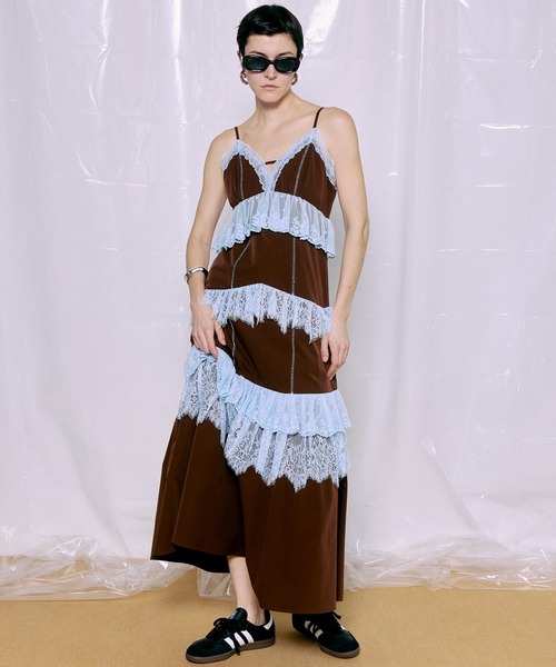 MAISON SPECIAL(メゾンスペシャル)の「【PRE-ORDER】Lace Tiered Cami Dress/レースティアードキャミワンピース(ワンピース・レディース・ブラウン/ブラック/オフホワイト・36/38)」の1枚目の写真