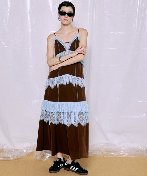 MAISON SPECIAL(メゾンスペシャル)の「【PRE-ORDER】Lace Tiered Cami Dress/レースティアードキャミワンピース(ワンピース・レディース・ブラウン/ブラック/オフホワイト・36/38)」の6枚目の写真