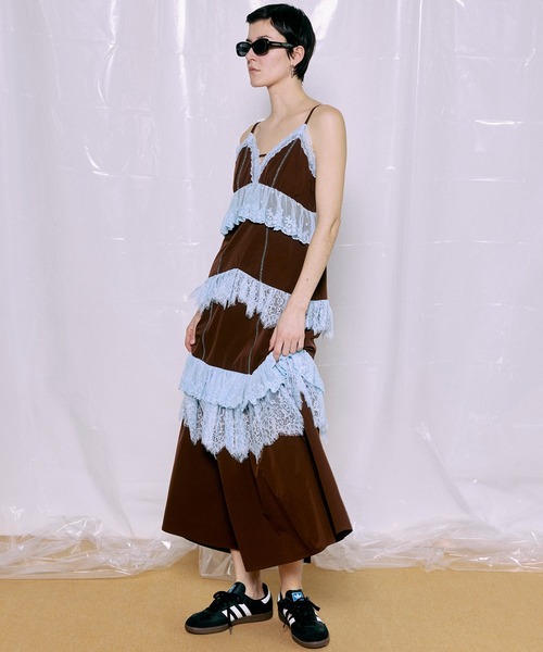 MAISON SPECIAL(メゾンスペシャル)の「【PRE-ORDER】Lace Tiered Cami Dress/レースティアードキャミワンピース(ワンピース・レディース・ブラウン/ブラック/オフホワイト・36/38)」の8枚目の写真