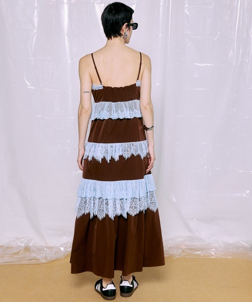 MAISON SPECIAL(メゾンスペシャル)の「【PRE-ORDER】Lace Tiered Cami Dress/レースティアードキャミワンピース(ワンピース・レディース・ブラウン/ブラック/オフホワイト・36/38)」の10枚目の写真