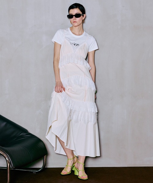 MAISON SPECIAL(メゾンスペシャル)の「【PRE-ORDER】Lace Tiered Cami Dress/レースティアードキャミワンピース(ワンピース・レディース・ブラウン/ブラック/オフホワイト・36/38)」の13枚目の写真